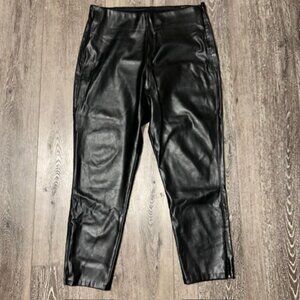 Old Navy Women's Faux Leather Pants Size 14 Skinny Extra High Rise Black